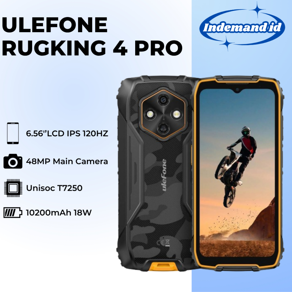 Ulefone RugKing 4 Pro 6.56''LCD IPS 120HZ Unisoc T7250 8GB 256GB 10200mAh 18W 48MP