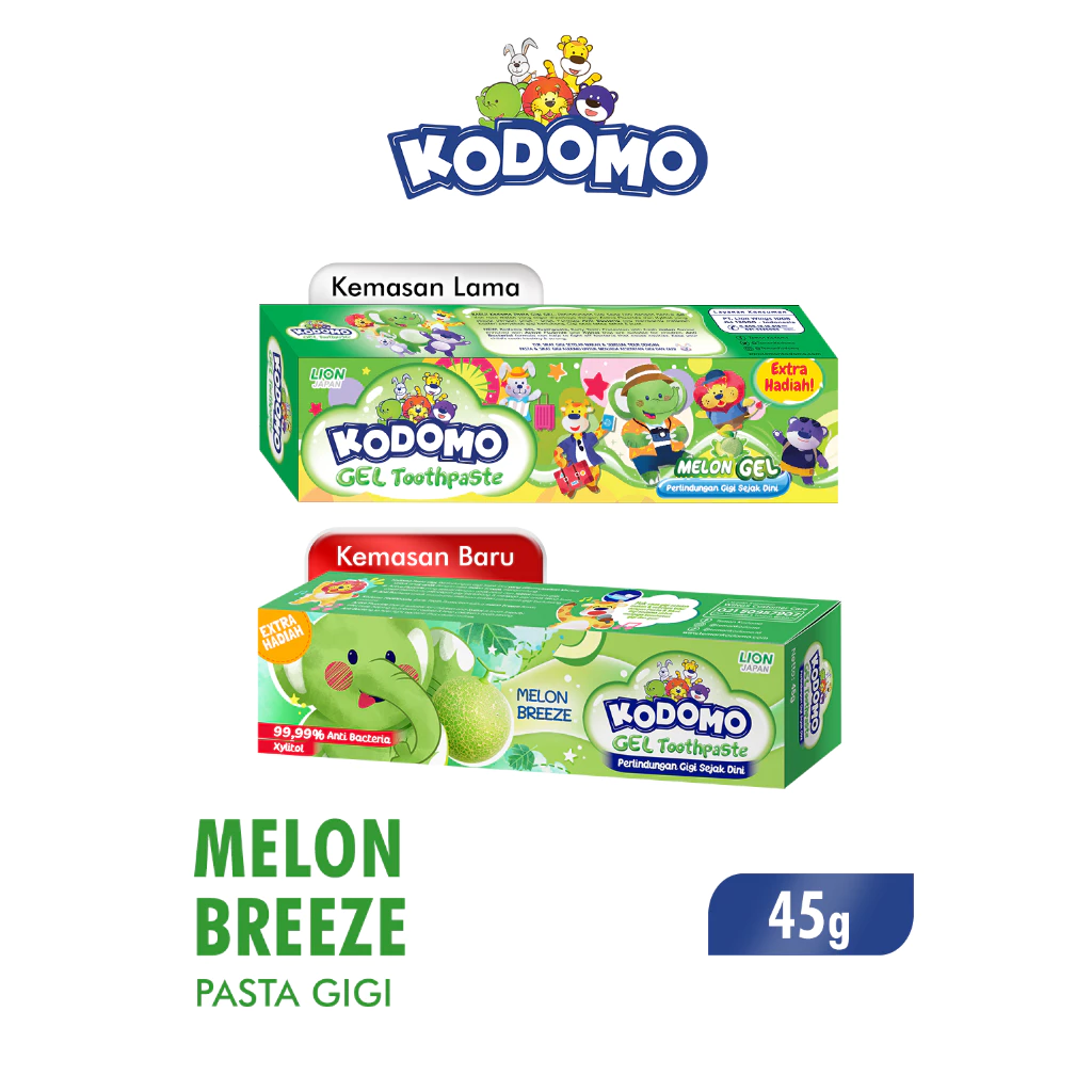 Kodomo Pasta Gigi Melon Breeze Tube 45 gr x3 - Gambar 2