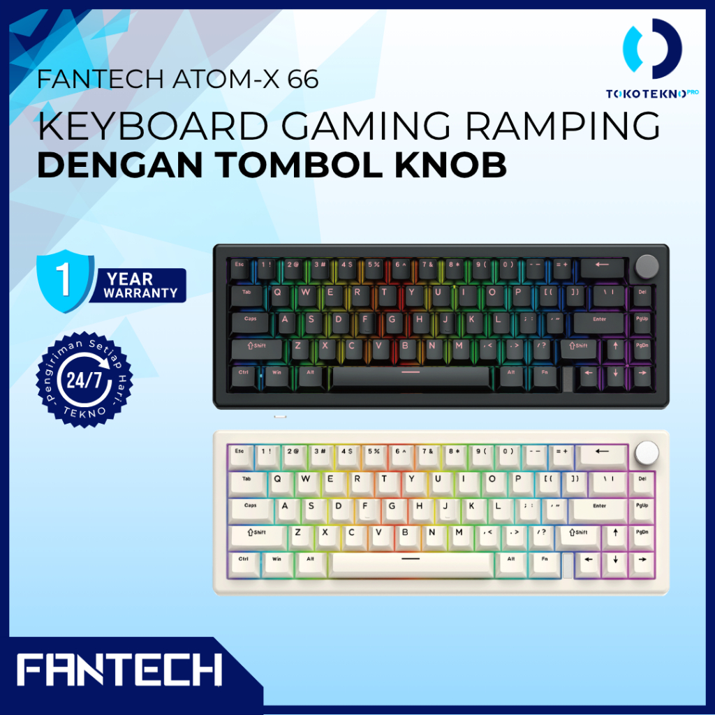 Fantech Atom X66 / AtomX66 / Atom X-66 / MK614 / MK-614 Mechanical Gaming Wired Keyboard ARGB