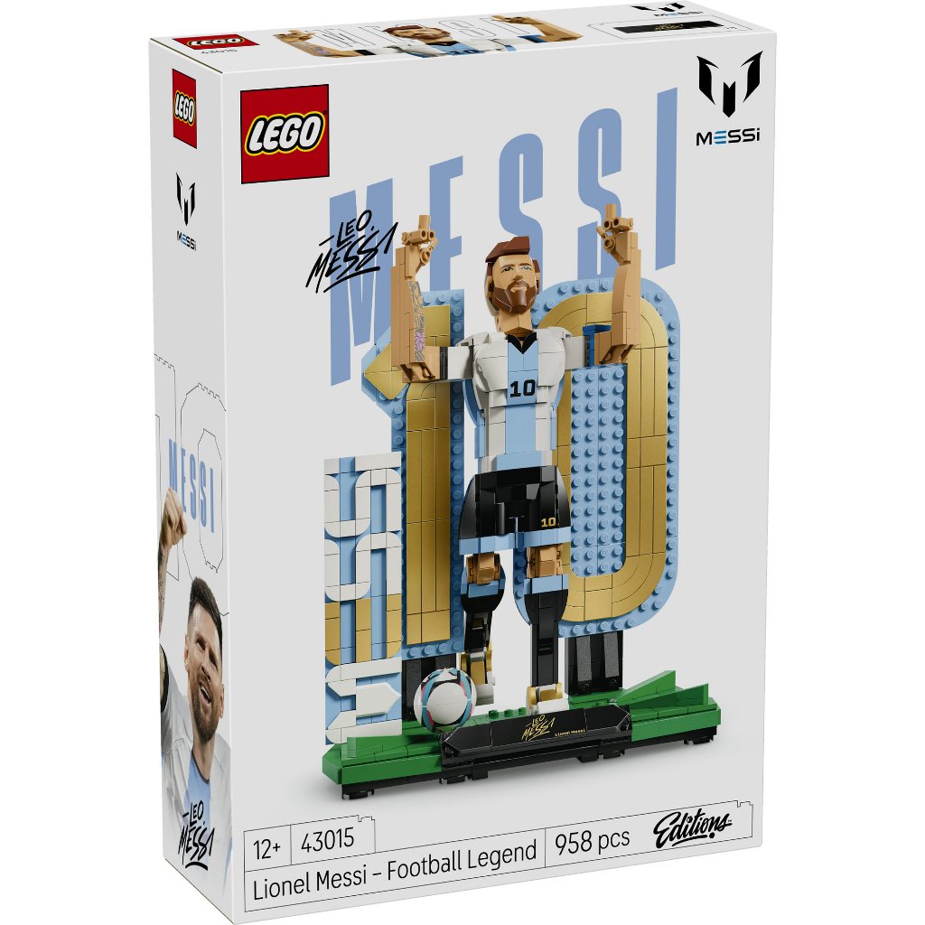 LEGO Editions Football 43015 Lionel Messi – Soccer Legend (958 Pieces), FIFA World Cup 2026 Collection, Toys, Bricks, Mainan Anak Laki Laki - Gambar 4