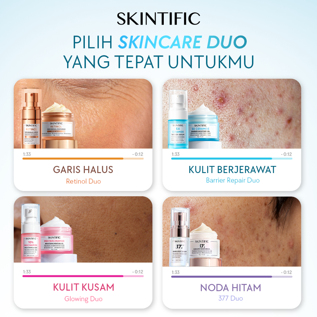 SKINTIFIC - 3PCS Moisture Set / Rose Cleanser + Serum + Moisturizer Glowing Brightening Retinol Anti-aging 377 Dark Spot Barrier Repair 3IN1 - Gambar 3