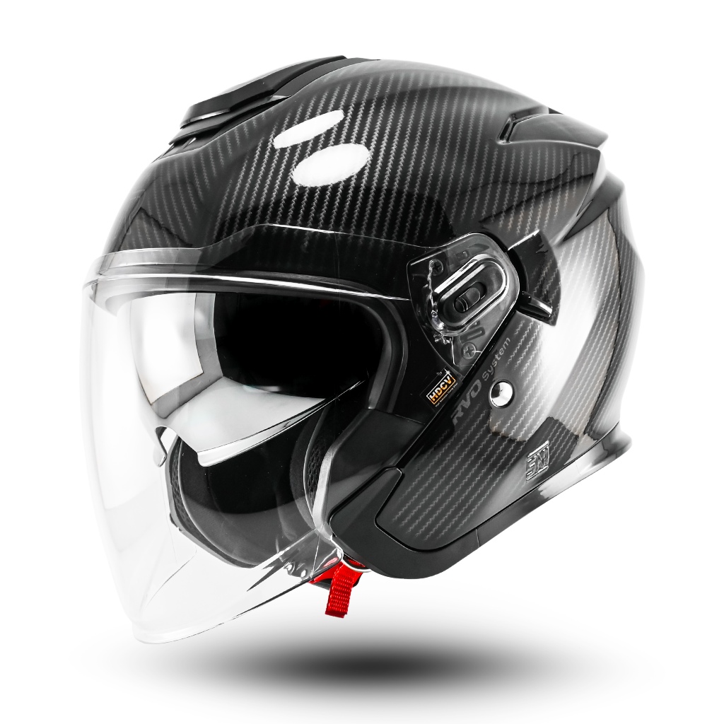 Helm Half Face Double Visor Helm Rsix REVOLT X Motif Carbon Terbaru Premium SNI - Gambar 2