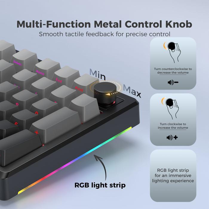 ELEC FOX / ELECFOX Lumi-101 / Lumi 101 Mechanical Keyboard 98% RGB Hot-Swappable Gaming Keyboard 3in1 Connection - Gambar 2
