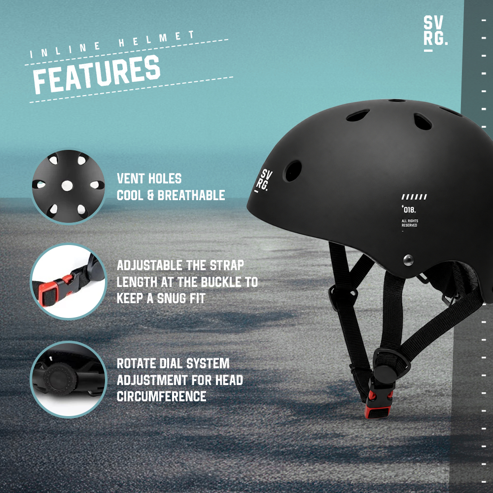 SVRG Inline Skate Helmet - Helm Roller - Helm Skate Board BMX Scooter Skuter - Helm Anak - Helm Skating - Gambar 4