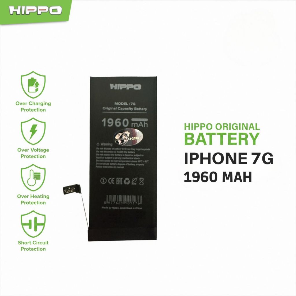 Hippo Baterai Baterry 100% ORI iPhone 7 1960mAh Original Batere Premium Batu Batre Batrai Handphone Garansi Resmi