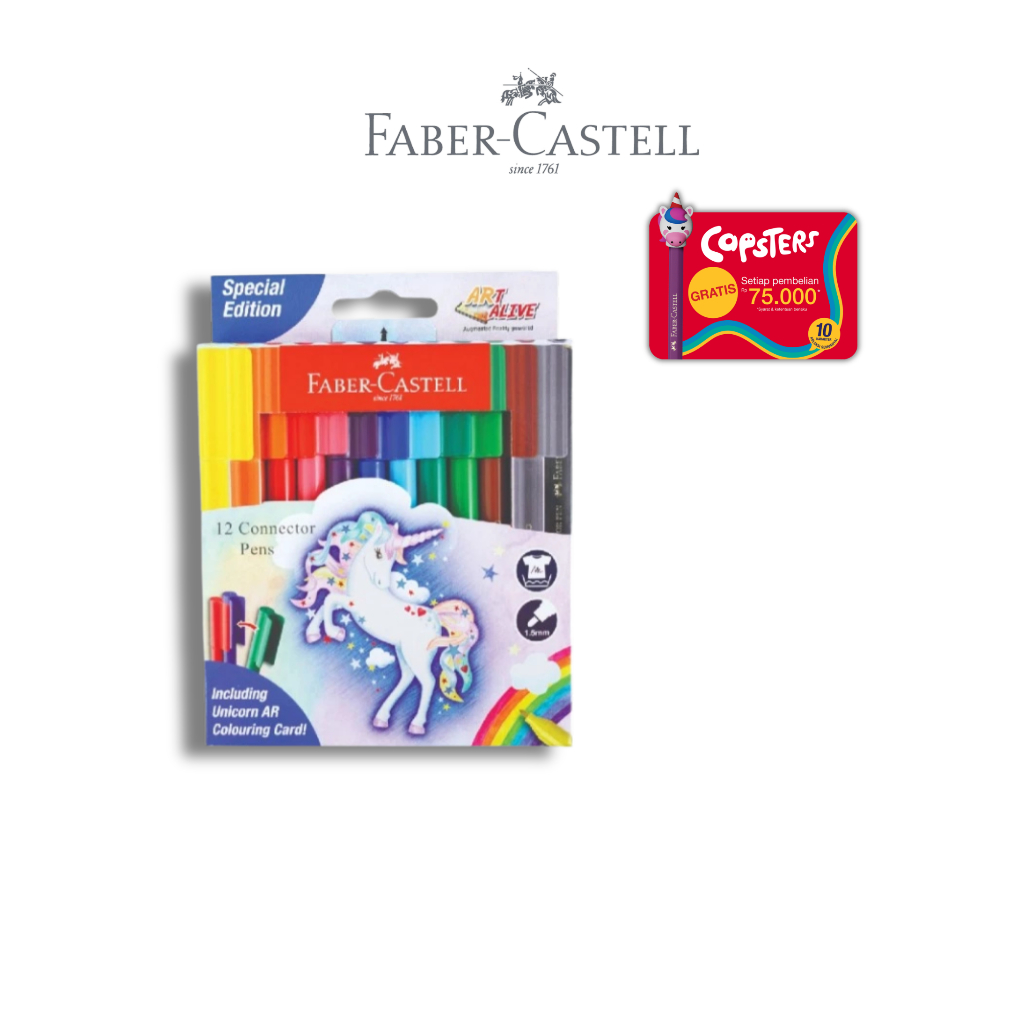 Faber-Castell spidol Connector Pen Unicorn Series set 12 dan 24