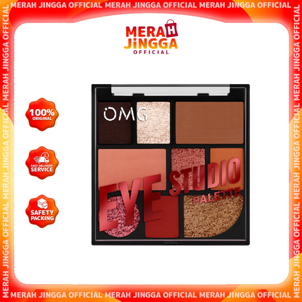 OMG Oh My Glam Eye Studio Palette / Merah Jingga Official
