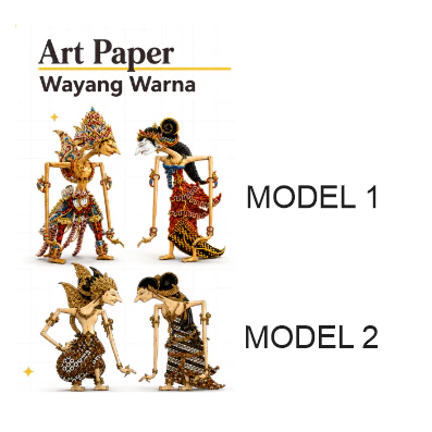 Sepasang Wayang Wayang mahar bahan dekorasi mahar bahan art paper
