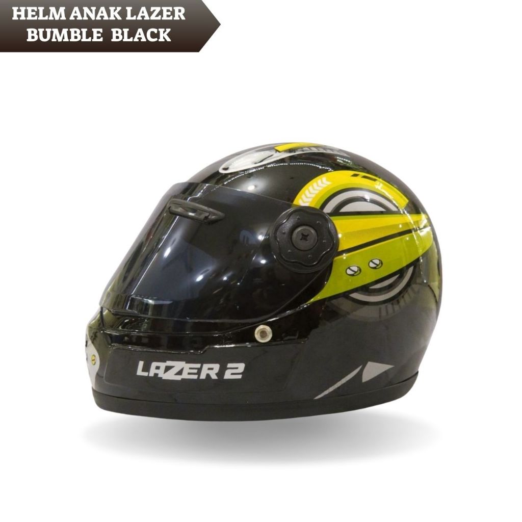 WEST Helm Anak Full Face ABS Hitam Keras All Size Visor Ventilasi Anak Laki-Laki - Gambar 2
