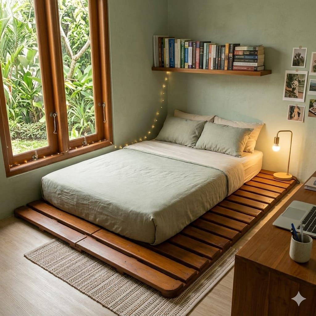 Dipan Minimalis Pallet Alas Kasur Ukuran 120x200 cm Kayu Jati Perhutani Allgrade Tinggi 4 cm Model Bongkar Pasang - senaly - - Gambar 4