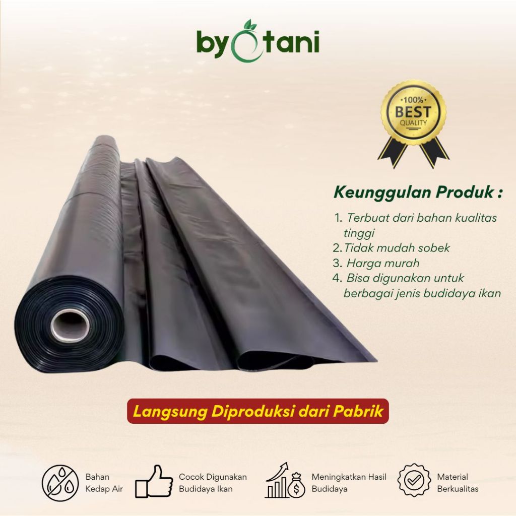 Plastik HDPE Geomembrane Tebal 200 Micron Lebar 2 Meter - Gambar 4