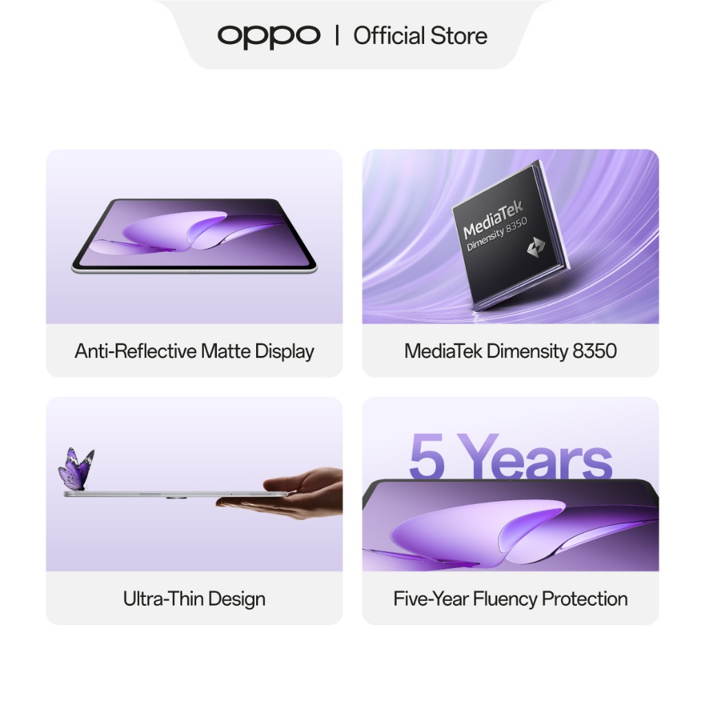 OPPO Pad 3 8GB/256GB Anti-Reflective Matte Display Edition [Ultra Thin Design, AI Office Efficiency, O+ Connect] - Gambar 4