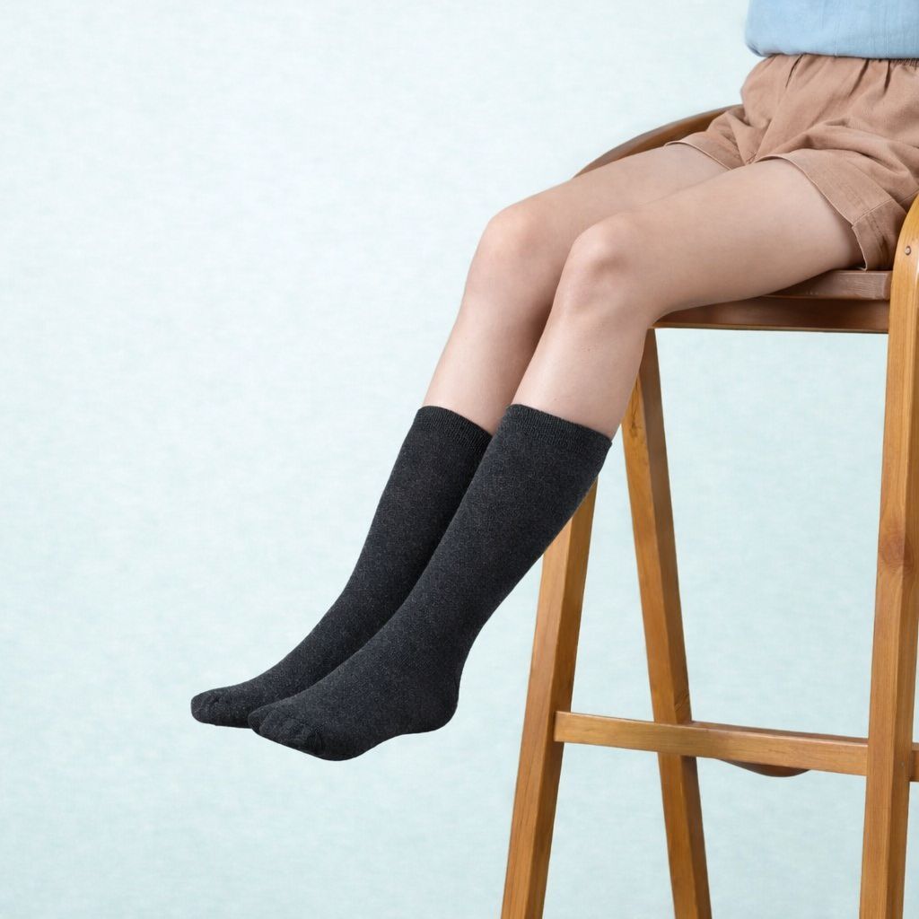 ZEBALTA - Kaos Kaki Pria Kantoran Polos Sebetis Unisex - Gambar 4