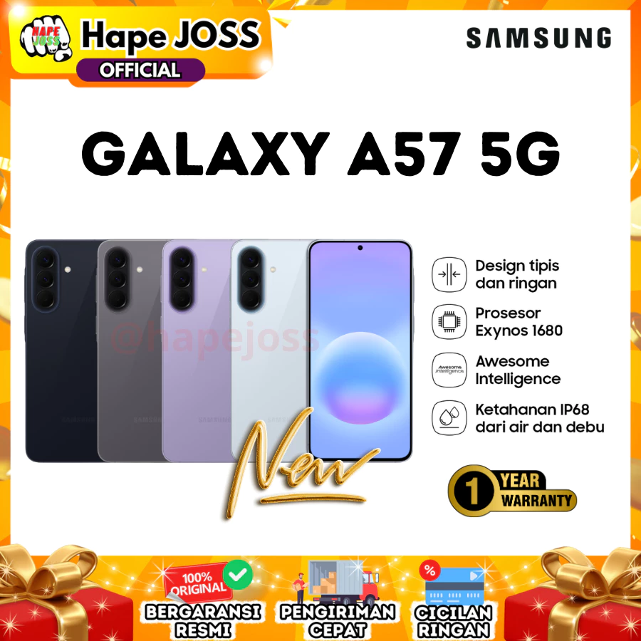 Samsung Galaxy A57 5G 12/256GB NFC ( FREE ADAPTER 25W/BUDS CORE ) Garansi Resmi Indonesia