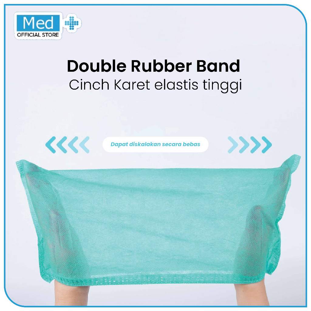 Med+ Sarung Sepatu Plastik Sepasang Sekali Pakai / Sarung Sepatu Medis / Laboratory Shoe Cover - Gambar 2