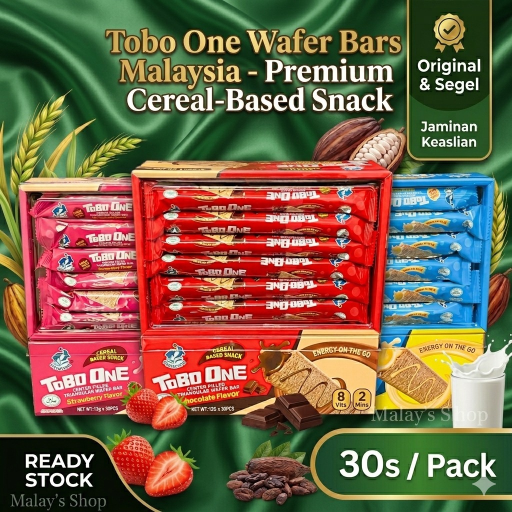 Tobo One Wafer Bar Malaysia Original - Triangular Wafer Snack (30 Pcs ...