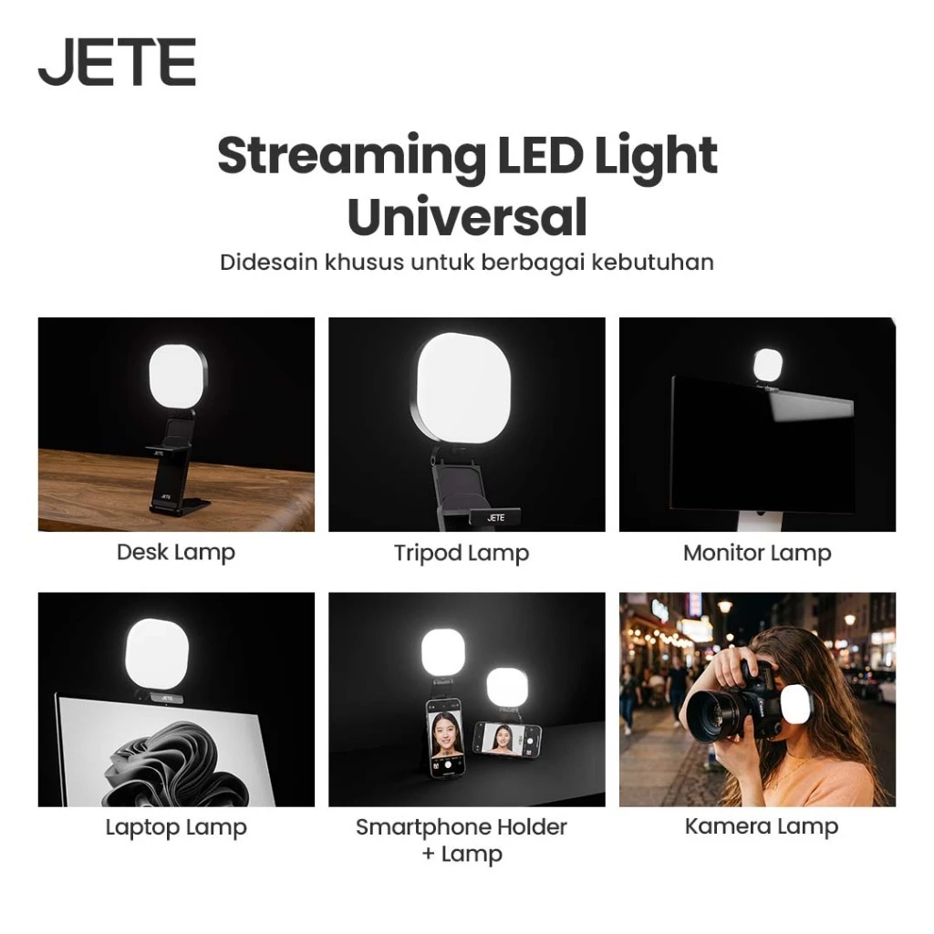 JETE RL3 Ring Light Mini Standing Portable with 20 LED 360 Rotation and 5 Light Mode - Garansi 2th - Gambar 3
