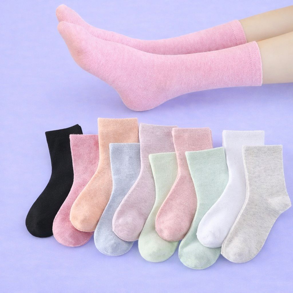 ZEBALTA - [Paket 12 Pasang] Kaos Kaki Leadis Polos Warna Random - Gambar 2
