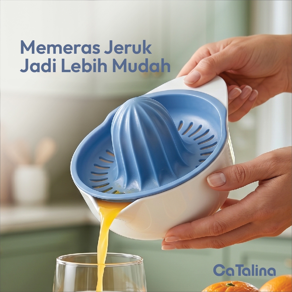Alat Pemeras Jeruk Lemon Orange Squeezer Plastik dengan Wadah - Gambar 3