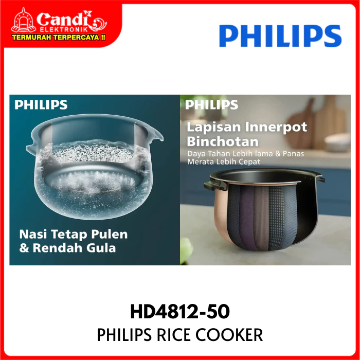PHILIPS Digital Rice Cooker 1,8 Liter Low Sugar HD4812-50 - Gambar 2