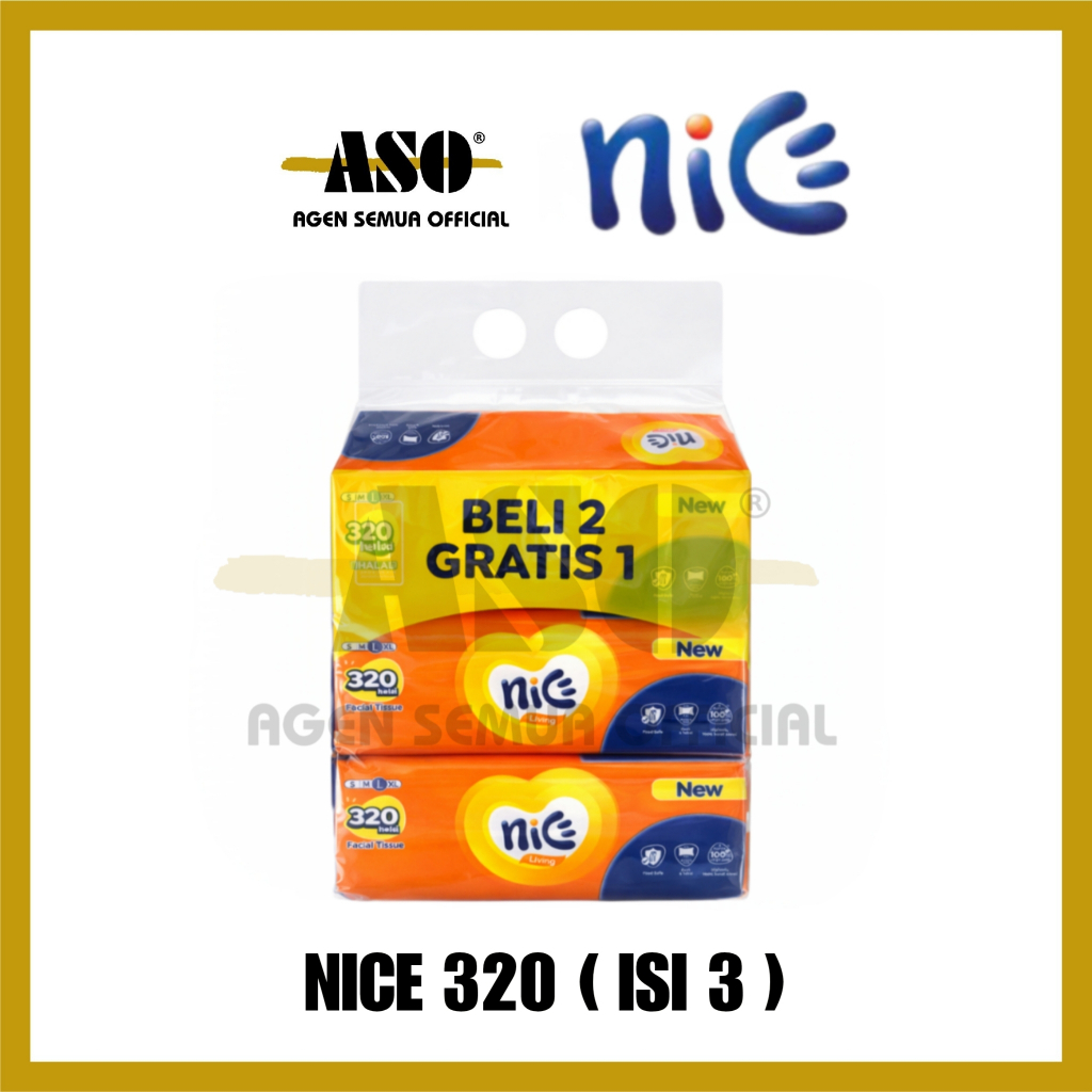 [ Paket ] Nice 320 helai 2ply facial tissue tisu wajah PROMO !!! - Gambar 3