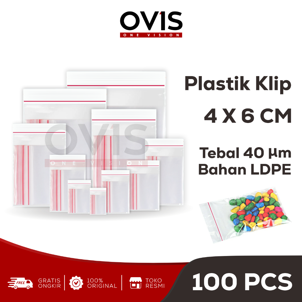 Plastik Klip 4x6 cm Ziplock Zipper Lock Kantong PE Obat Isi 100 Pcs