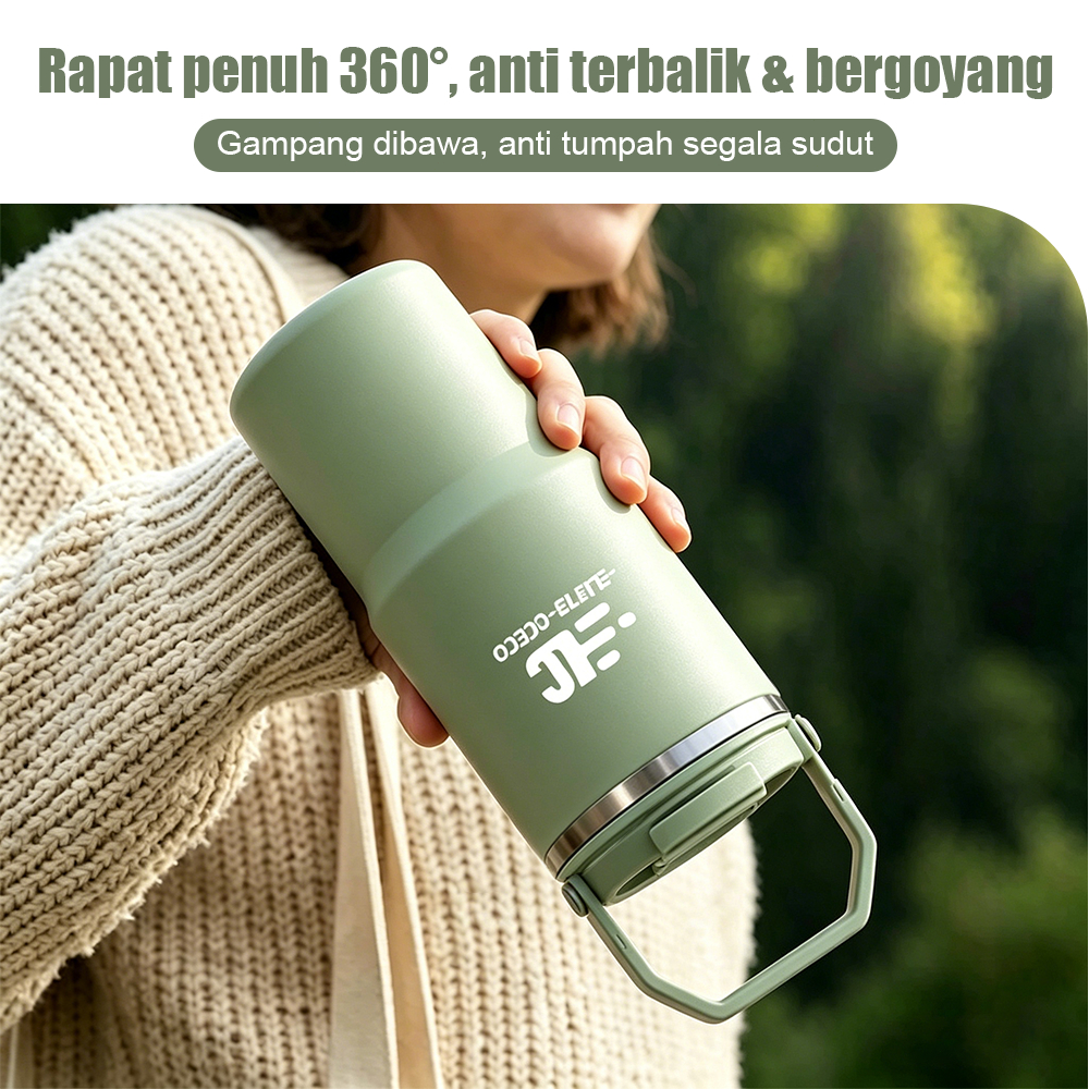 LECO LECO Water Bottle with Stainless Steel 316- 890mL dan 1200mL Tumbler Botol Air Minum Pegangan portabel untuk menambah dan menjaga suhu dingin, tahan panas dan dingin. - Gambar 3