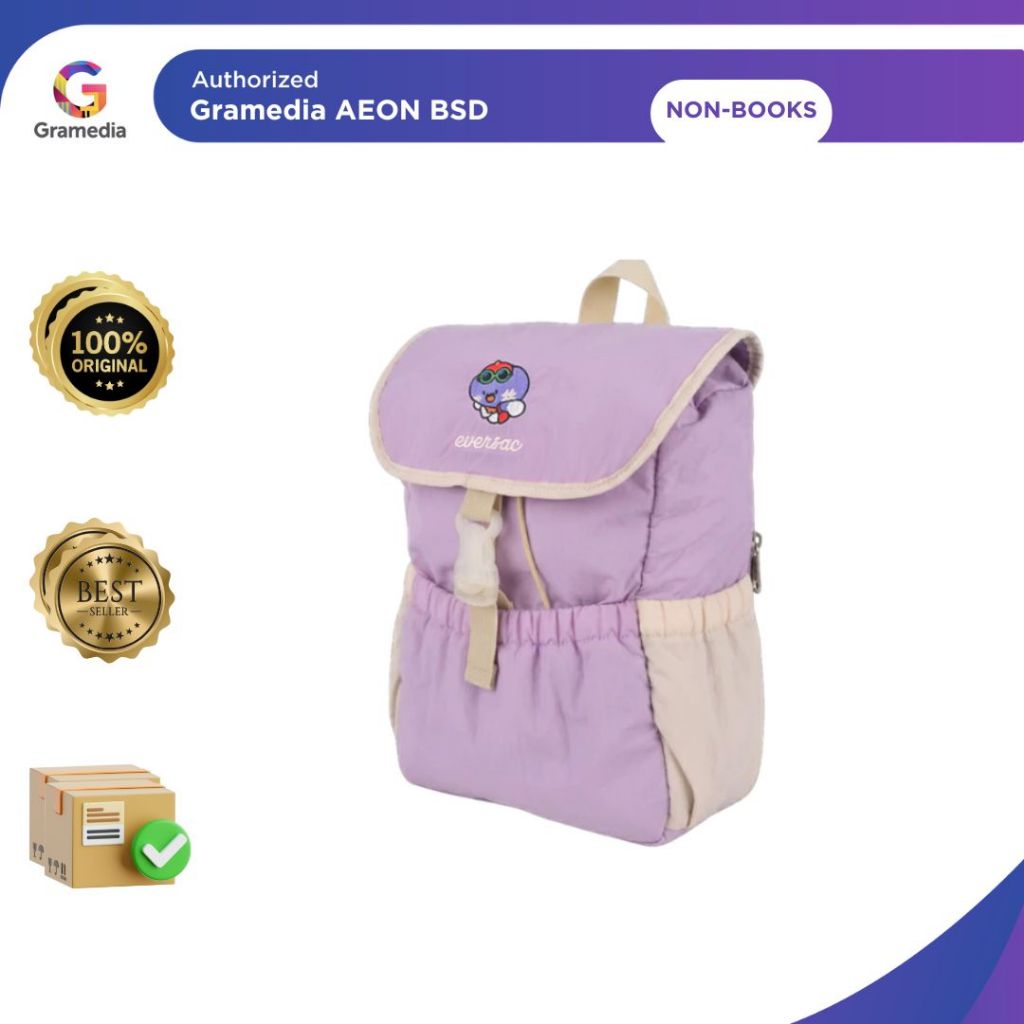 EVERSAC NONGNOI BACKPACK PURPLE - GRAMEDIA AEON MALL BSD - Gambar 2