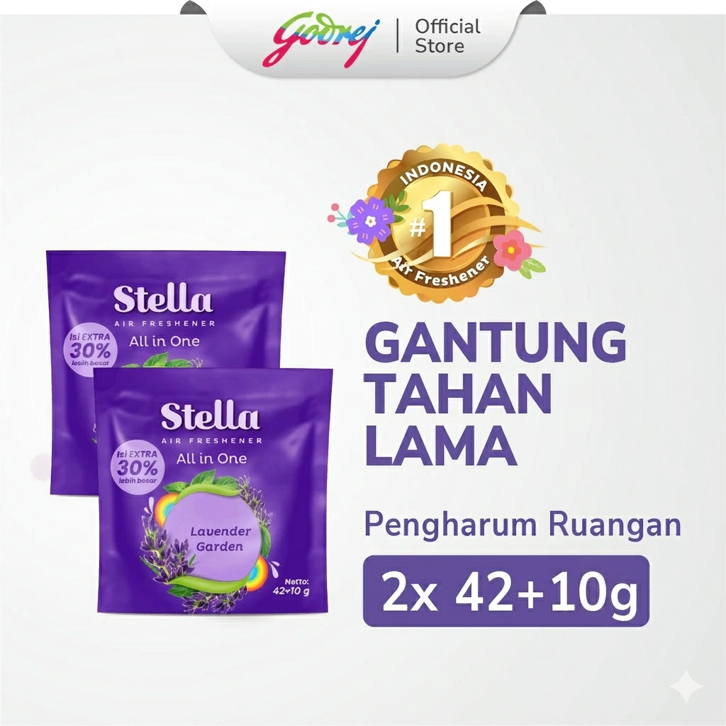 Stella All In One Lavender Garden 42+10gr x2 - Pengharum Ruangan