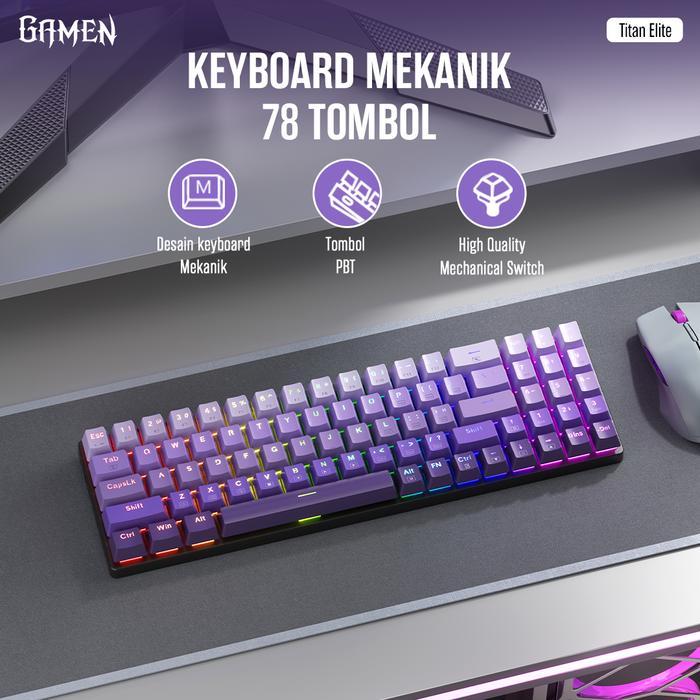 Gamen Titan Elite Mechanical Wired Gaming Keyboard RGB - Gambar 2