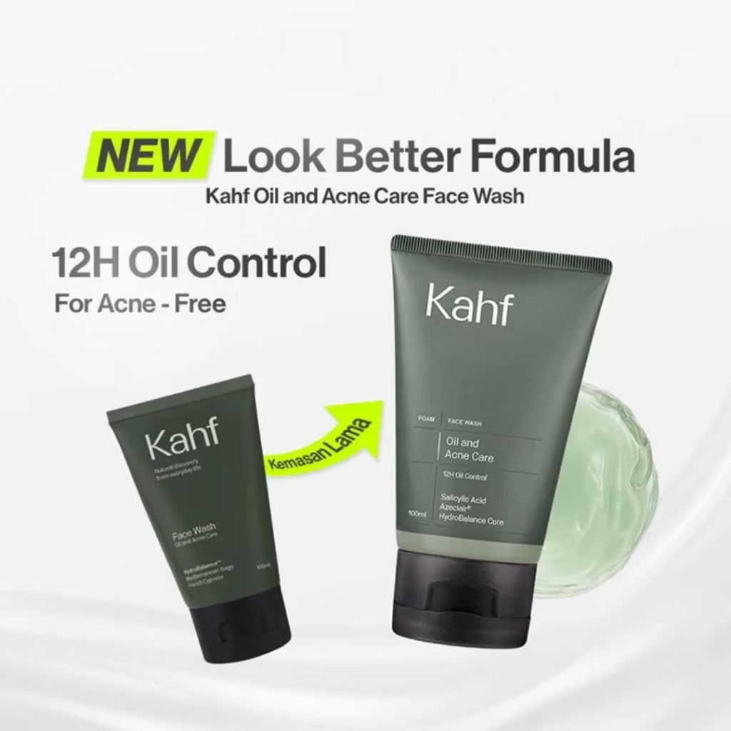 Kahf Oil and Acne Care Face Wash - Sabun Pembersih Wajah Pria Untuk Jerawat / Merah Jingga Official - Gambar 3