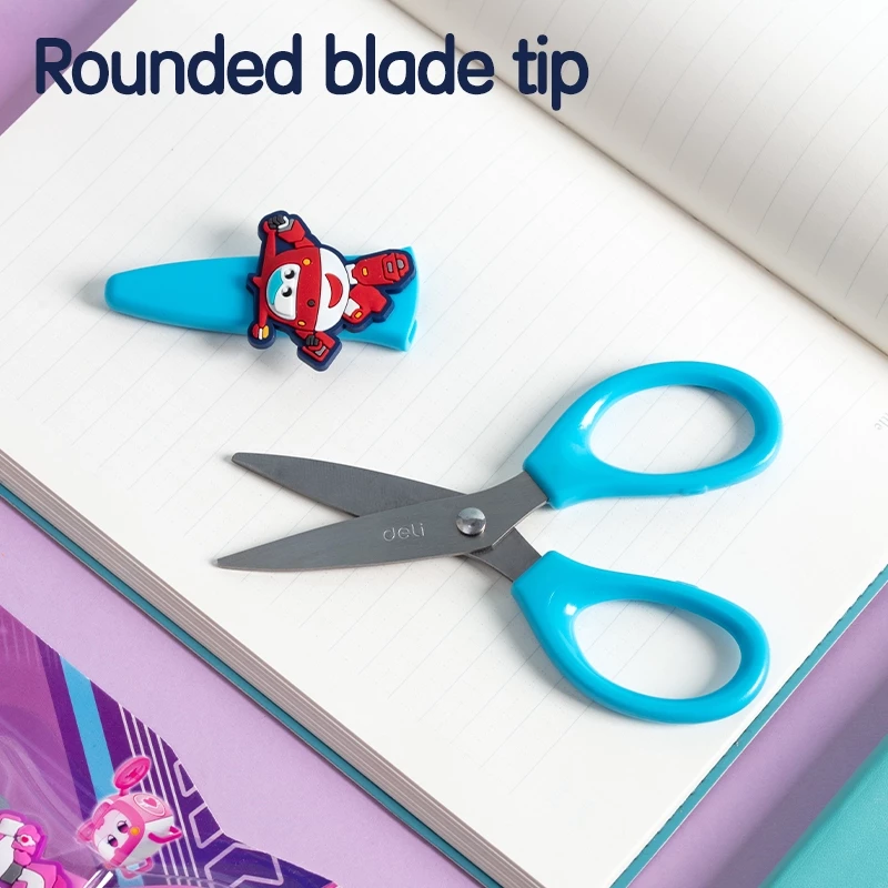 Deli x Super Wings School Scissors / Gunting Anak EM700 - Gambar 2