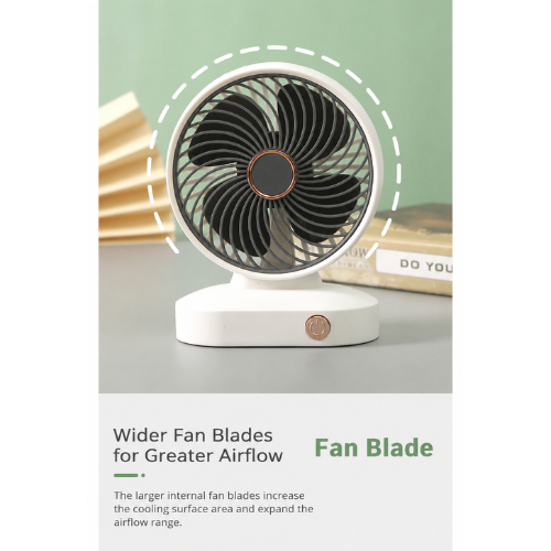Kipas angin mini genggam ZB097 /Kipas meja isi ulang USB / Kipas portable// Kipas yang dapat disesuaikan arahnya/mini fan - Gambar 3