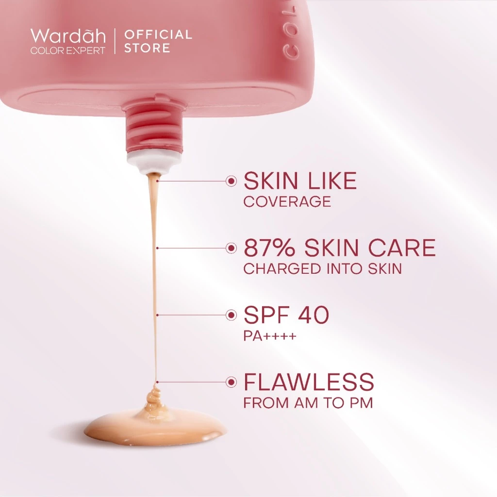 [NEW LAUNCH!] Wardah Skin Tint Pink Colorfit Supercharged Serum Tint 30ml SPF 40 PA+++ 87% Skincare dan CICA + Pentavitin - Skintint medium coverage skinlike finish tahan 16 jam, ringan, breathable, hybrid, bedak cushion twc -Makeup Wardah Official Store - Gambar 2