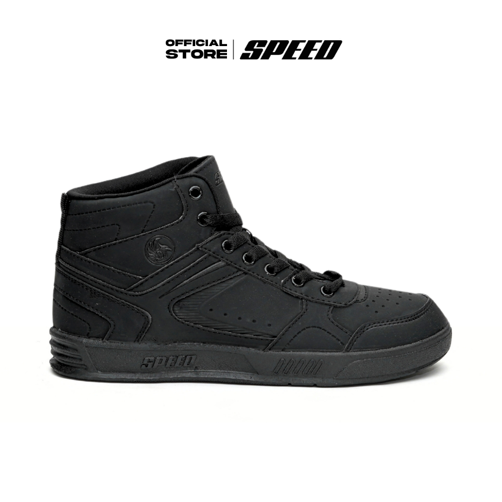 Speed - Royal Hi Kiddy - Sepatu Sneakers Sekolah Formal Hitam pria wanita dewasa Uk 37-42 - Gambar 3