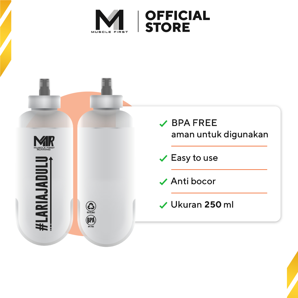MUSCLE FIRST Soft Flask 250ml - Botol Minum Lari BPA Free - Gambar 2