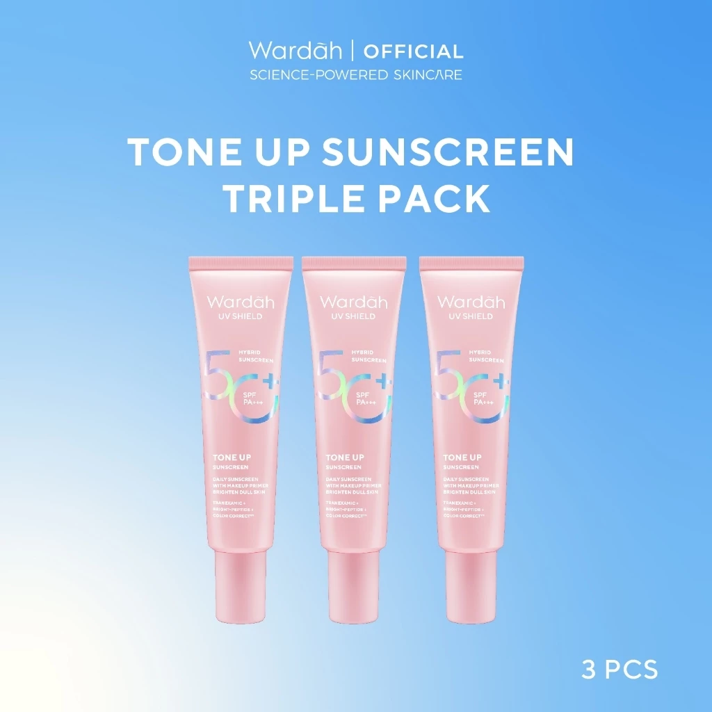 Wardah Sunscreen UV Shield Triple Pack Buy 3 Get 5 SPF 35 PA +++ / SPF 50 PA++++ (Airy Smooth, Essential Gel, Acne Calming, Aqua Fresh, Tone Up, Physical) - Sunscreen No. 1 Sunscreen of the Year - Skincare - Gambar 2