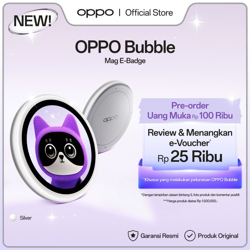 [HANYA UANG MUKA] OPPO Bubble Mag E-Badge