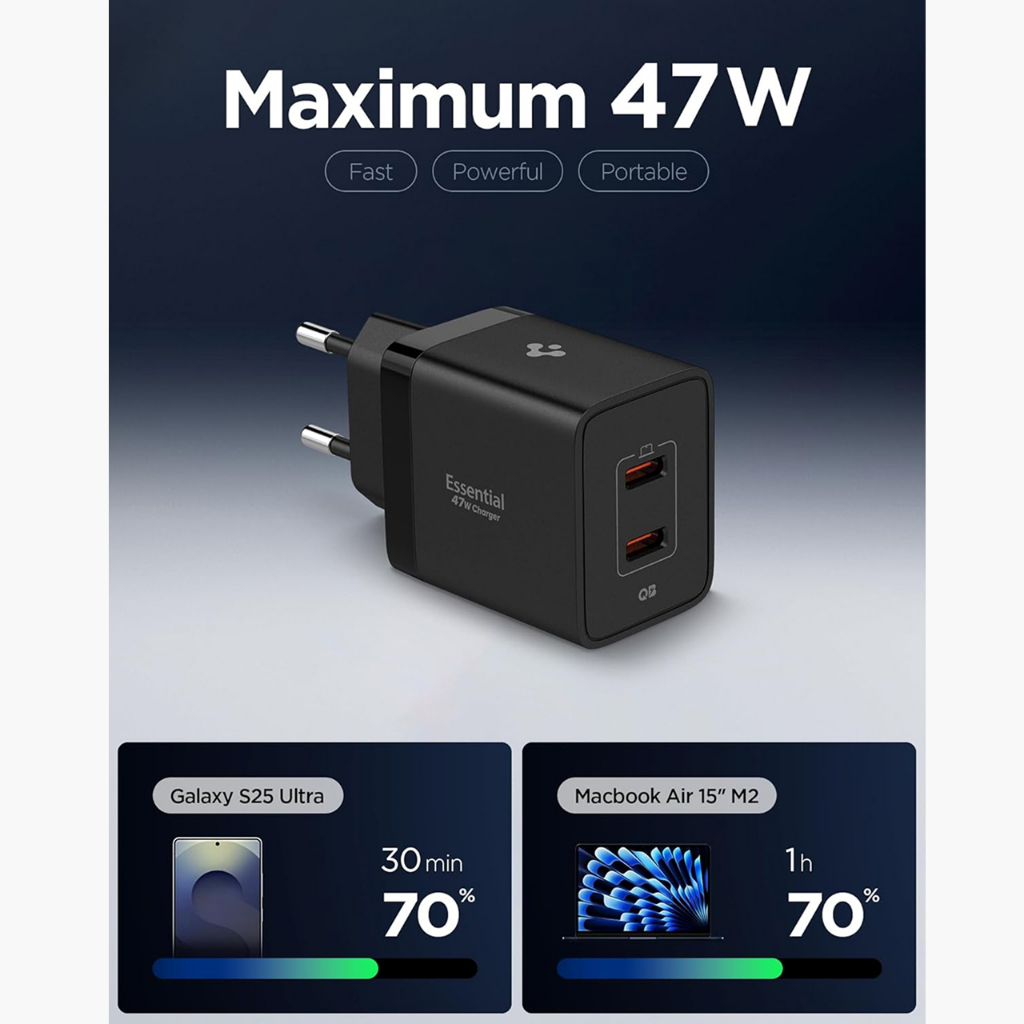 SPIGEN Special Live Wall Charger Essential 47W USB C Universal Adaptor Fast Charging - Gambar 2
