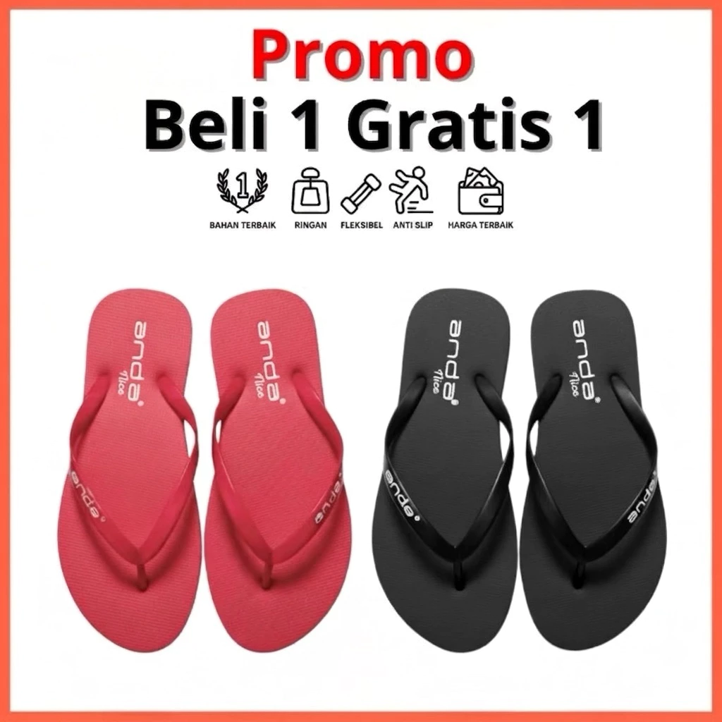 Sandal Jepit Wanita ANDA NICE Anti Slip Nyaman Dan Ringan - Gambar 2