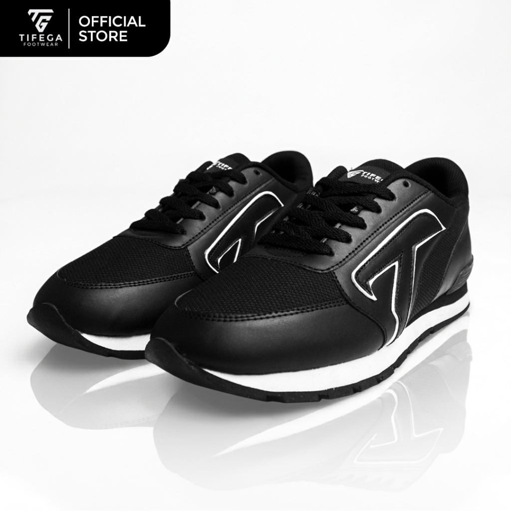 Sepatu Lari Sepatu Sekolah - Desain Sporty, Bahan Premium Asli, Ringan dan Nyaman, Hitam Putih, Desain Elegan