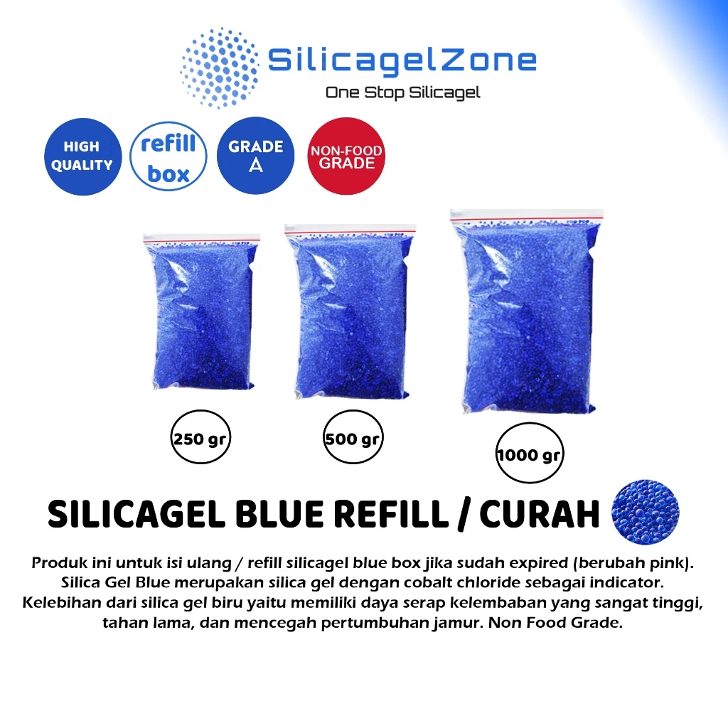 Silica Gel Blue Curah Refill Kemasan Ekonomis High Quality
