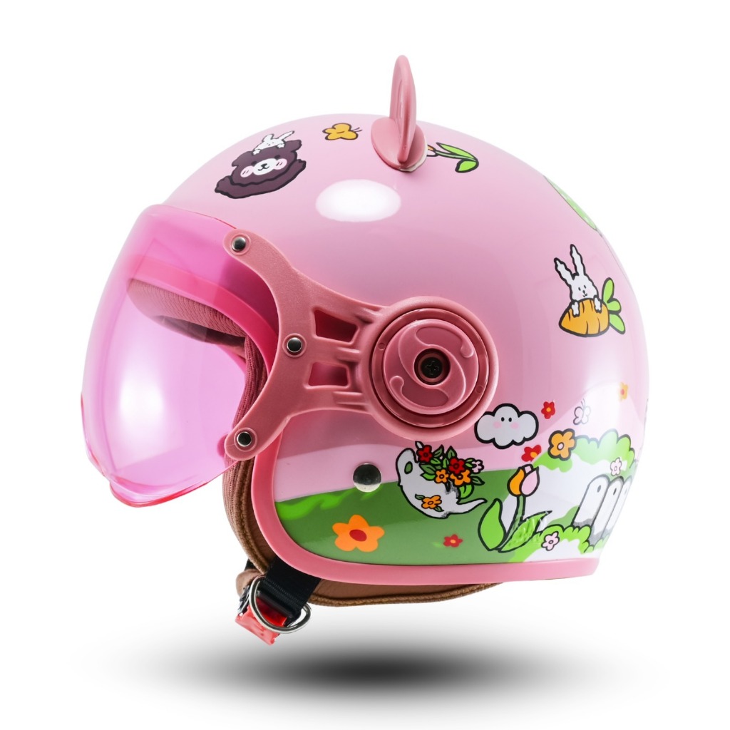 Helm Anak Lucu Bogo Retro BIP PLAST Bagus Karakter Dino Biru SNI - Gambar 3