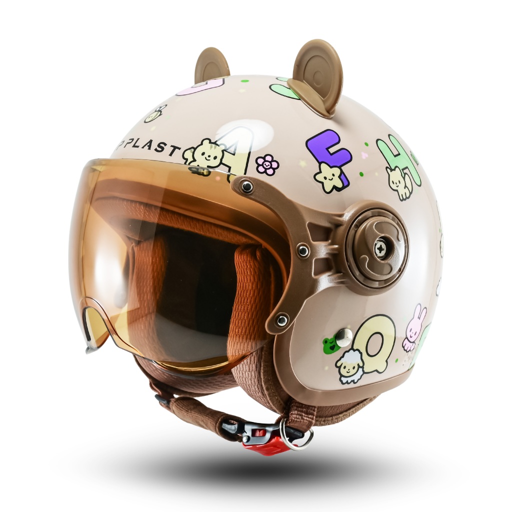 Helm Anak Lucu Bogo Retro BIP PLAST Bagus Karakter Dino Biru SNI