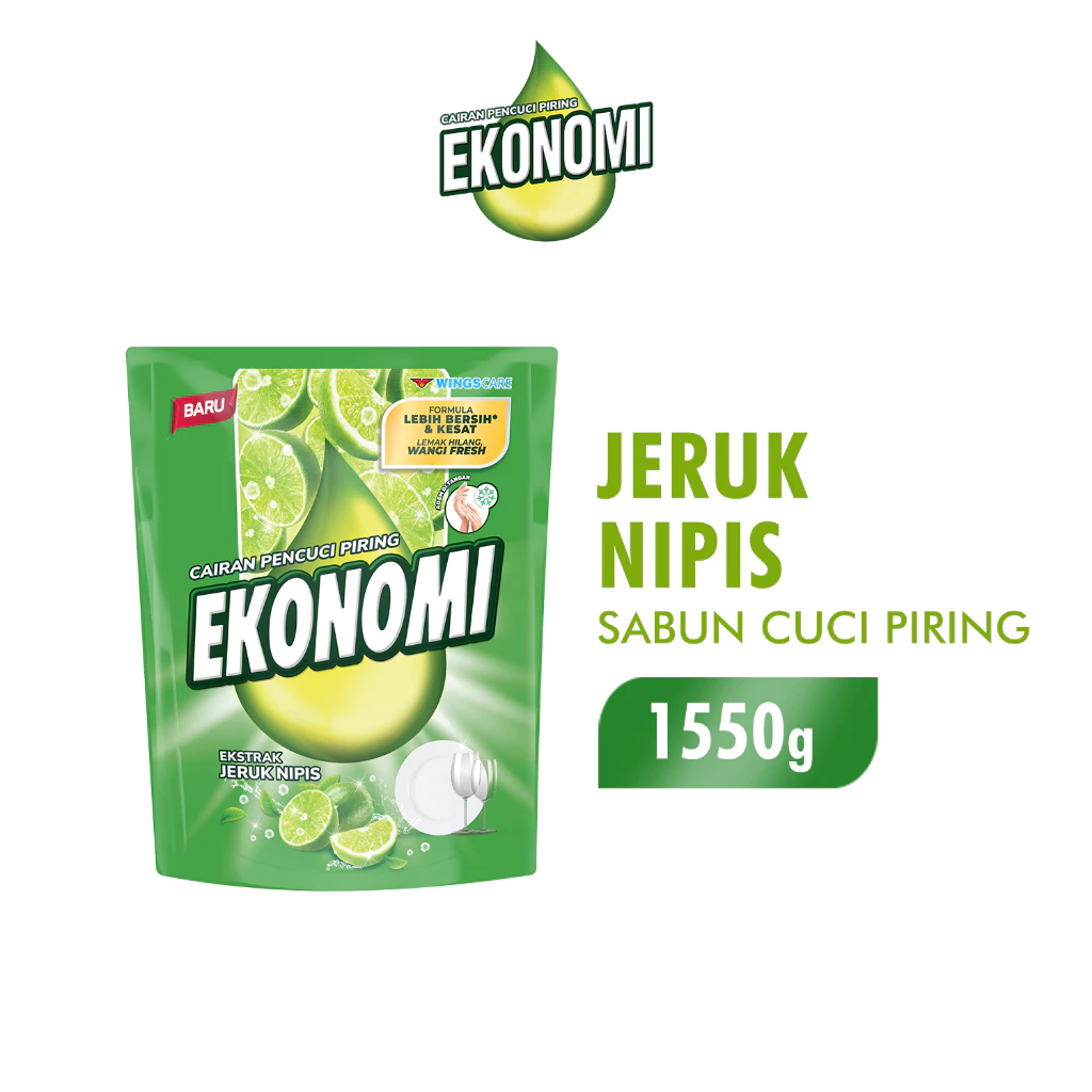 Ekonomi Power Liquid Sabun Cuci Piring Jeruk Nipis Pouch 1550 gr x2 - Gambar 2