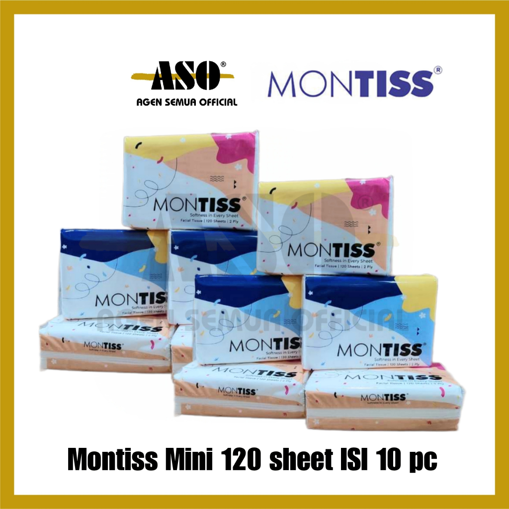 [ Paket ] Tisu Tissue Wajah Montiss Mini 2 Ply - 120 sheet facial Tissue Promo !!!