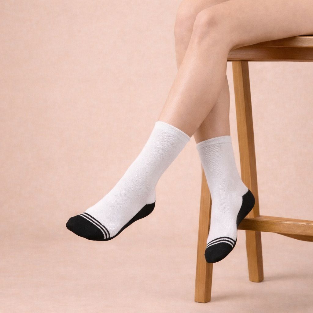 ZEBALTA - Kaos Kaki Anak Sekolah Premium Hitam Putih Halus Menyerap Keringat - Gambar 3