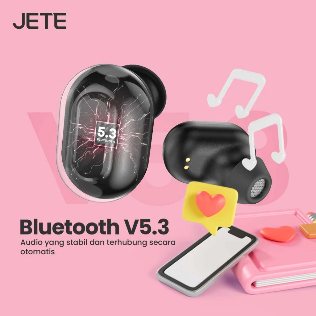 TWS karakter JETE FS1 Earbuds Headset Bluetooth V5.3 Wireless Earphone Lucu Face Changing - Garansi 2 Tahun (RTL) - Gambar 3