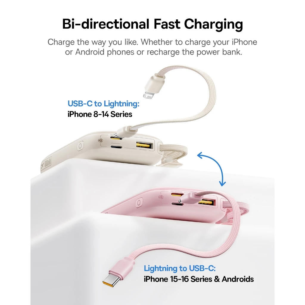 Baseus 45W EnerFill FC21 Qpow 3 Ultra Digital Display Power Bank with Detachable Cable 10000mAh/20000mAh With CCC - Gambar 4