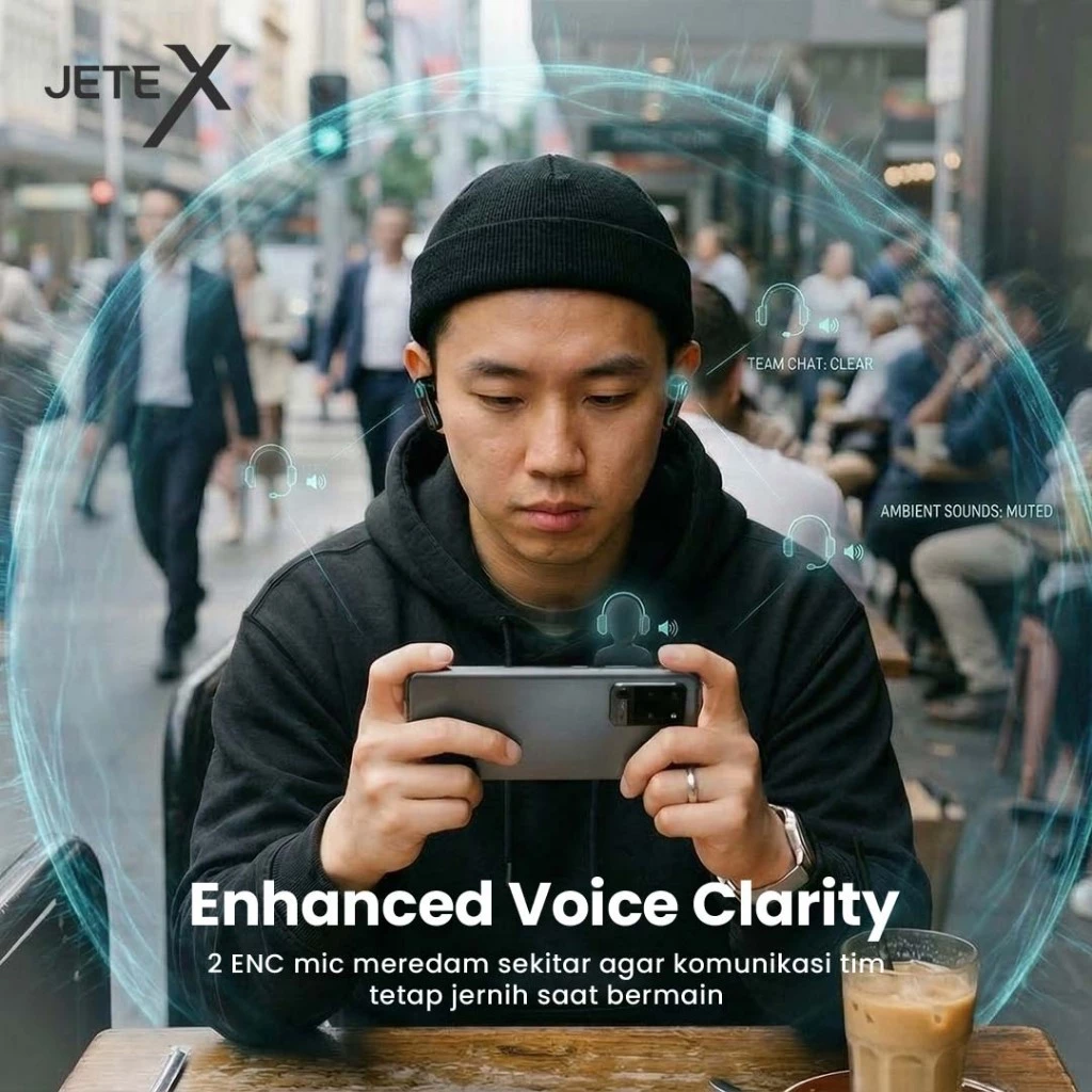 TWS GAMING JETE CEG2 Low Latency 50ms Wireless Bluetooth v6.0 with 2 ENC Mic Dual mode music game earphone - Gambar 4
